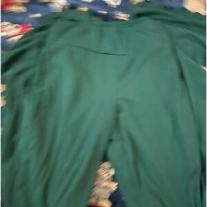 Green flare leggings